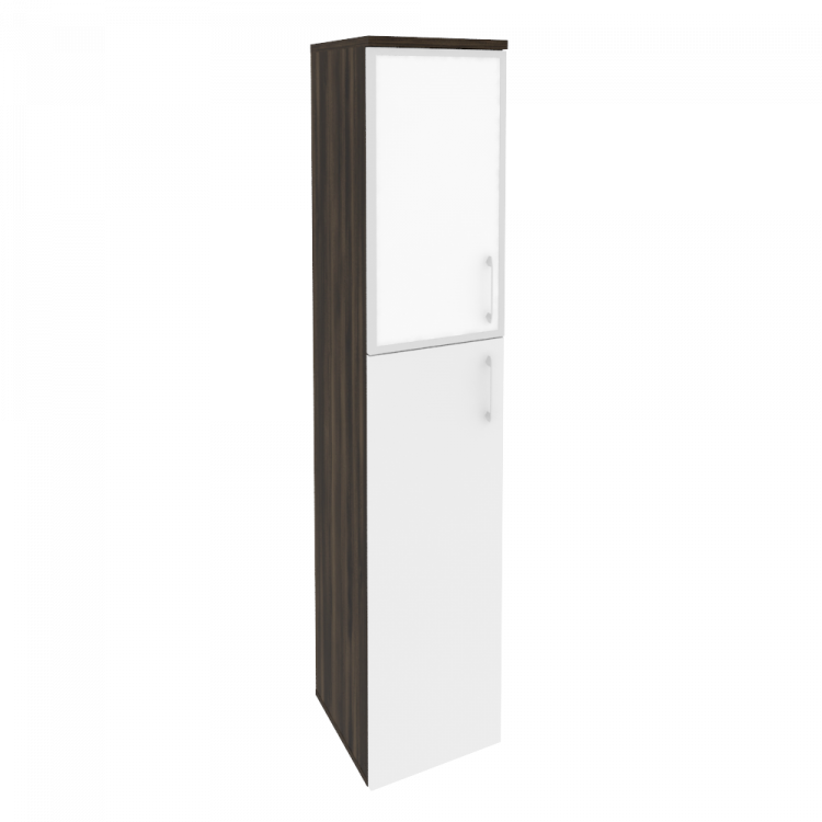 Onix Шкаф высокий узкий левый O.SU-1.7 R (L) white Дуб Мали/Белый Бриллиант/Стекло White 400*420*197