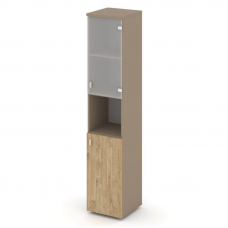 Estetica Шкаф высокий узкий правый ES.SU-1.4 (R) Латте/Тиквуд Светлый/Сатин матовый 400*420*1977