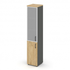 Style Project Шкаф высокий узкий SN.STU.E-103(L) Антрацит/Тиквуд Светлый/Сатин/Черный Ручки 400*400*