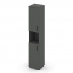 Style Project Шкаф высокий узкий SN.STU-107(L) Антрацит/Черный Ручки 400*400*1982
