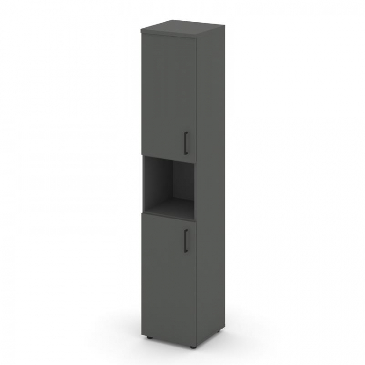 Style Project Шкаф высокий узкий SN.STU-107(L) Антрацит/Черный Ручки 400*400*1982