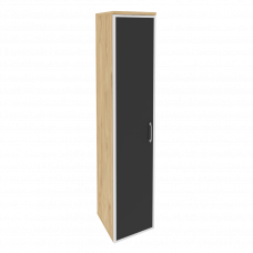 Onix Шкаф высокий узкий левый O.SU-1.10 R (L) black Тиквуд Светлый/Стекло Black 400*420*1977