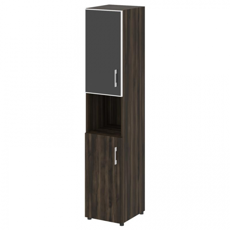 Yalta Шкаф узкий LT.SU-1.4 R (L) black Дуб Мали/Стекло Black 400*450*1987