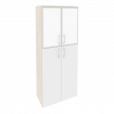 Onix Шкаф высокий широкий O.ST-1.7 R white Денвер Светлый/Белый Бриллиант/Стекло White 800*420*1977