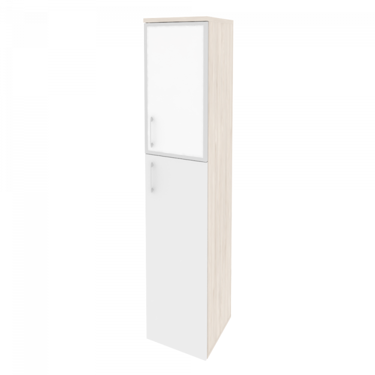 Onix Шкаф высокий узкий правый O.SU-1.7 R (R) white Денвер Светлый/Белый Бриллиант/Стекло White 400*