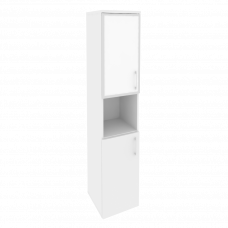 Onix Шкаф высокий узкий левый O.SU-1.4 R (L) white Белый Бриллиант/Стекло White 400*420*1977