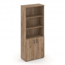 Style Project Шкаф высокий широкий SN.STS-101 Дуб Табак/Черный Ручки 796*400*1982