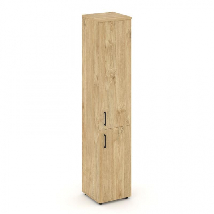 Style Project Шкаф высокий узкий SN.STU.E-104(R) Тиквуд Светлый/Черный Ручки 400*400*1982