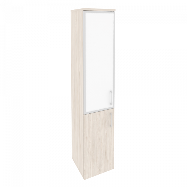 Onix Шкаф высокий узкий левый O.SU-1.2 R (L) white Денвер Светлый/Стекло White 400*420*1977