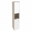 Onix Шкаф высокий узкий левый O.SU-1.4 R (L) white Дуб Аттик/Белый Бриллиант/Стекло White 400*420*19