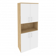 Onix Шкаф высокий широкий O.ST-1.5 Тиквуд Светлый/Белый Бриллиант 800*420*1977