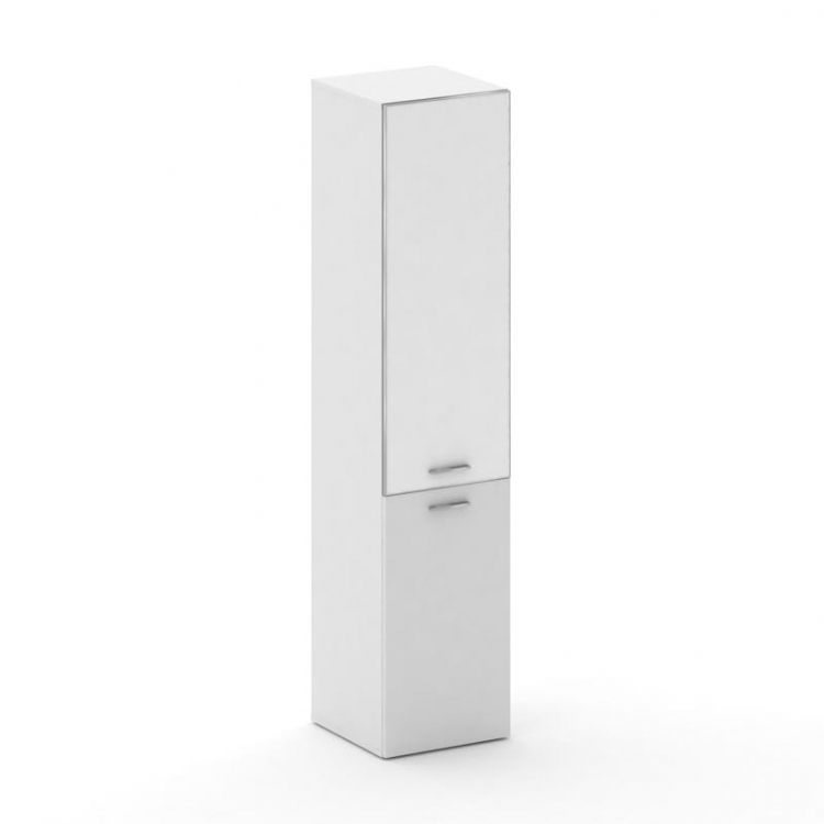 Fresco Шкаф узкий высокий правый FRU.SU-101 (R) white Белый Бриллиант UM/Лакобель Белый/Хром 450*460