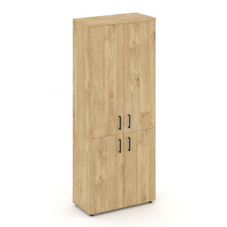 Style Project Шкаф высокий широкий SN.STS.E-104 Тиквуд Светлый/Черный Ручки 796*400*1982