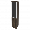 Onix Шкаф высокий узкий правый O.SU-1.2 R (R) black Дуб Мали/Стекло Black 400*420*1977