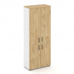 Style Project Шкаф высокий широкий SN.STS.E-104 Белый/Тиквуд Светлый/Черный Ручки 796*400*1982