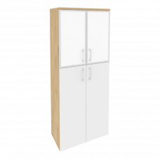 Onix Шкаф высокий широкий O.ST-1.7 R white Тиквуд Светлый/Белый Бриллиант/Стекло White 800*420*1977