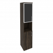 Onix Шкаф высокий узкий левый O.SU-1.4 R (L) black Дуб Мали/Стекло Black 400*420*1977