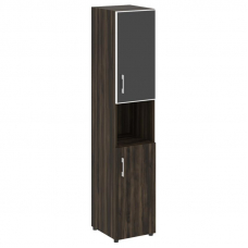 Yalta Шкаф узкий LT.SU-1.4 R (R) black Дуб Мали/Стекло Black 400*450*1987