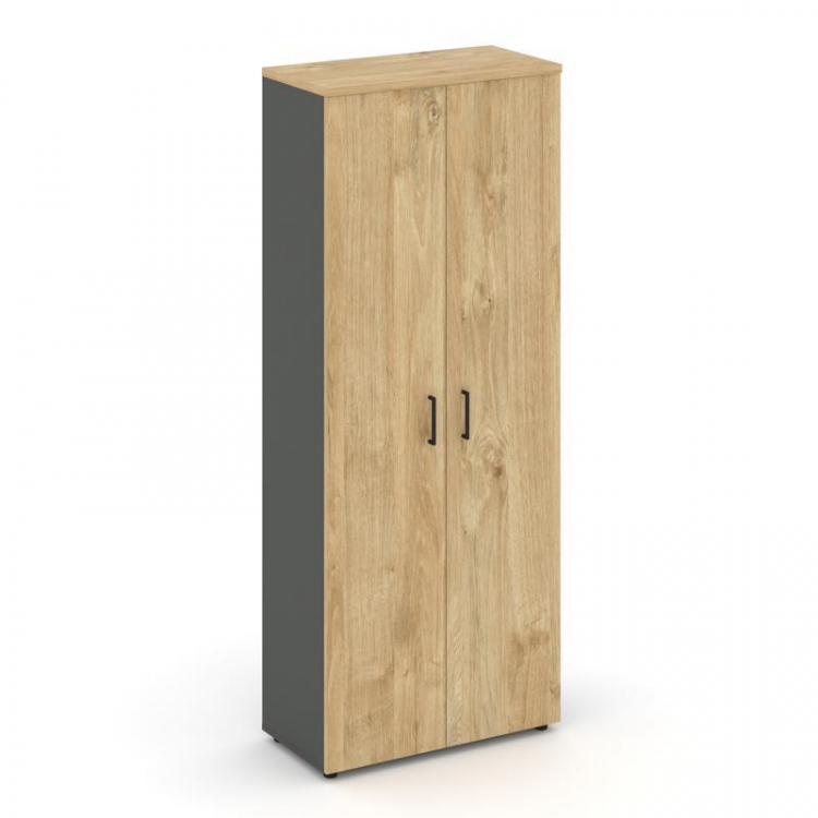 Style Project Шкаф высокий широкий SN.STS.E-108 Антрацит/Тиквуд Светлый/Черный Ручки 796*400*1982