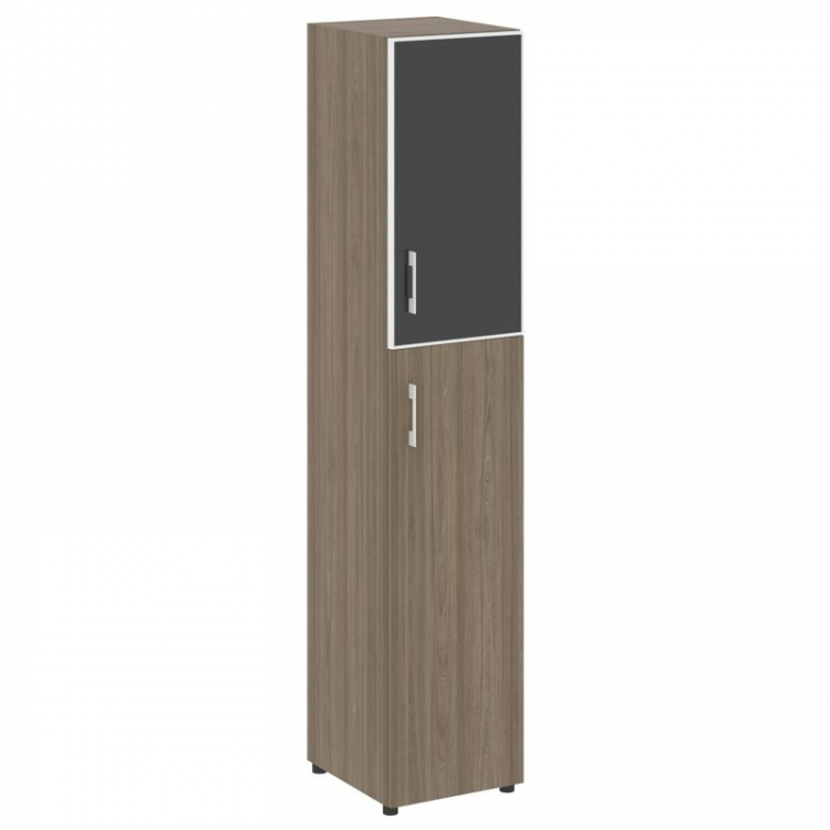 Yalta Шкаф узкий LT.SU-1.7 R (R) black Вяз Благородный/Стекло Black 400*450*1987