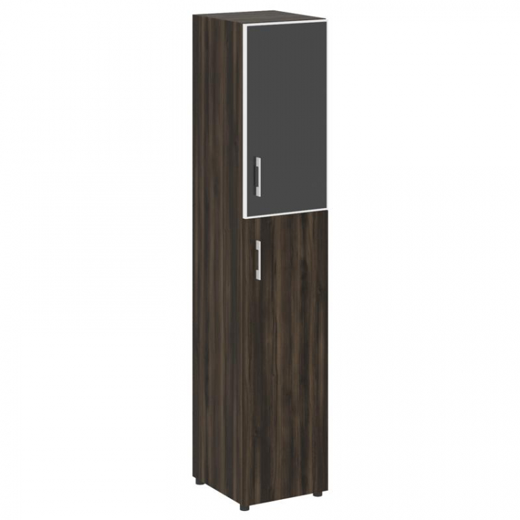 Yalta Шкаф узкий LT.SU-1.7 R (R) black Дуб Мали/Стекло Black 400*450*1987