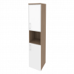Onix Шкаф высокий узкий правый O.SU-1.4 R (R) white Дуб Аризона/Белый Бриллиант/Стекло White 400*420