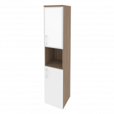 Onix Шкаф высокий узкий правый O.SU-1.4 R (R) white Дуб Аризона/Белый Бриллиант/Стекло White 400*420