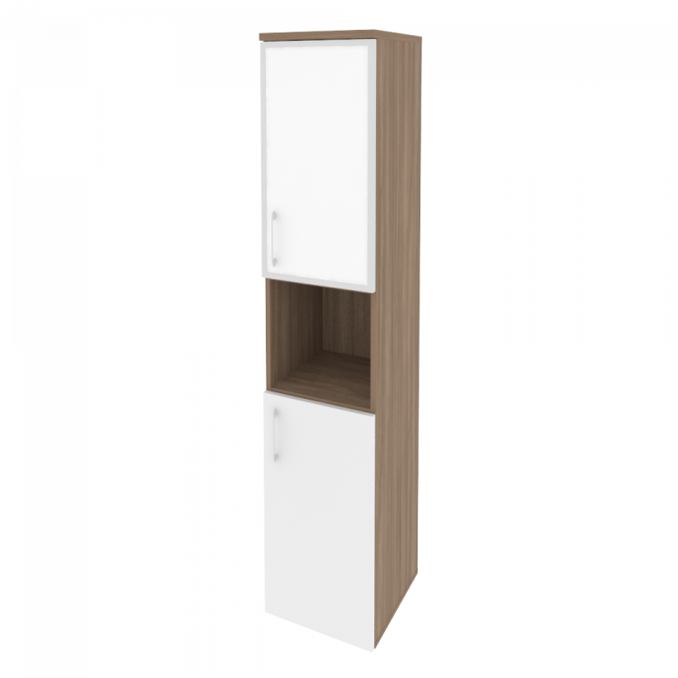 Onix Шкаф высокий узкий правый O.SU-1.4 R (R) white Дуб Аризона/Белый Бриллиант/Стекло White 400*420