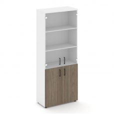 Style Project Шкаф высокий широкий SN.STS.E-102 Белый/Белый/Вяз Благородный/Черный Ручки 796*400*198