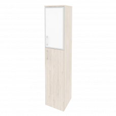 Onix Шкаф высокий узкий правый O.SU-1.7 R (R) white Денвер Светлый/Стекло White 400*420*1977