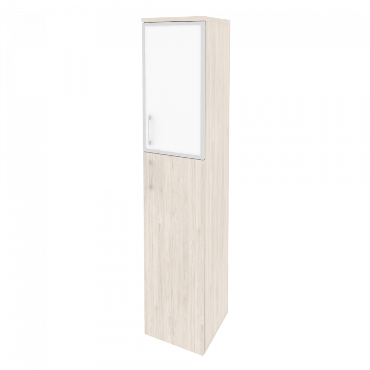 Onix Шкаф высокий узкий правый O.SU-1.7 R (R) white Денвер Светлый/Стекло White 400*420*1977