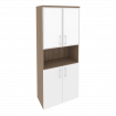 Onix Шкаф высокий широкий O.ST-1.4 R white Дуб Аризона/Белый Бриллиант/Стекло White 800*420*1977