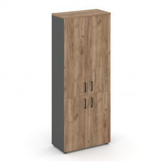 Style Project Шкаф высокий широкий SN.STS.E-104 Антрацит/Дуб Табак/Черный Ручки 796*400*1982