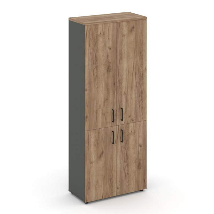 Style Project Шкаф высокий широкий SN.STS.E-104 Антрацит/Дуб Табак/Черный Ручки 796*400*1982