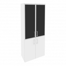 Onix Шкаф высокий широкий O.ST-1.2 R black Белый Бриллиант/Cтекло Black 800*420*1977