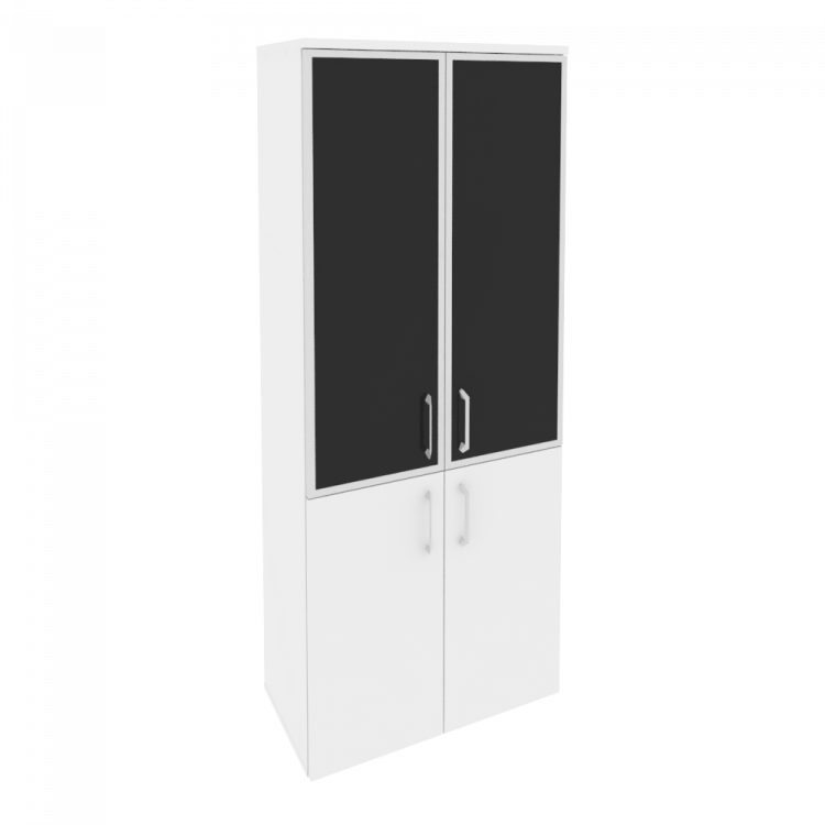 Onix Шкаф высокий широкий O.ST-1.2 R black Белый Бриллиант/Cтекло Black 800*420*1977