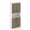 Style Project Шкаф высокий широкий SN.STS-107 Белый/Белый/Вяз Благородный/Черный Ручки 796*400*1982