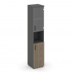 Style Project Шкаф высокий узкий SN.STU.E-105(R) Антрацит/Вяз Благородный/Прозрачный/Черный Ручки 40