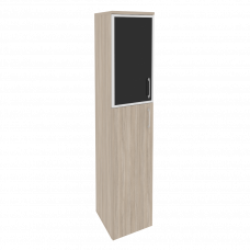 Onix Шкаф высокий узкий левый O.SU-1.7 R (L) black Дуб Аттик/Cтекло Black 400*420*1977