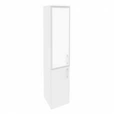 Onix Шкаф высокий узкий левый O.SU-1.2 R (L) white Белый Бриллиант/Стекло White 400*420*1977