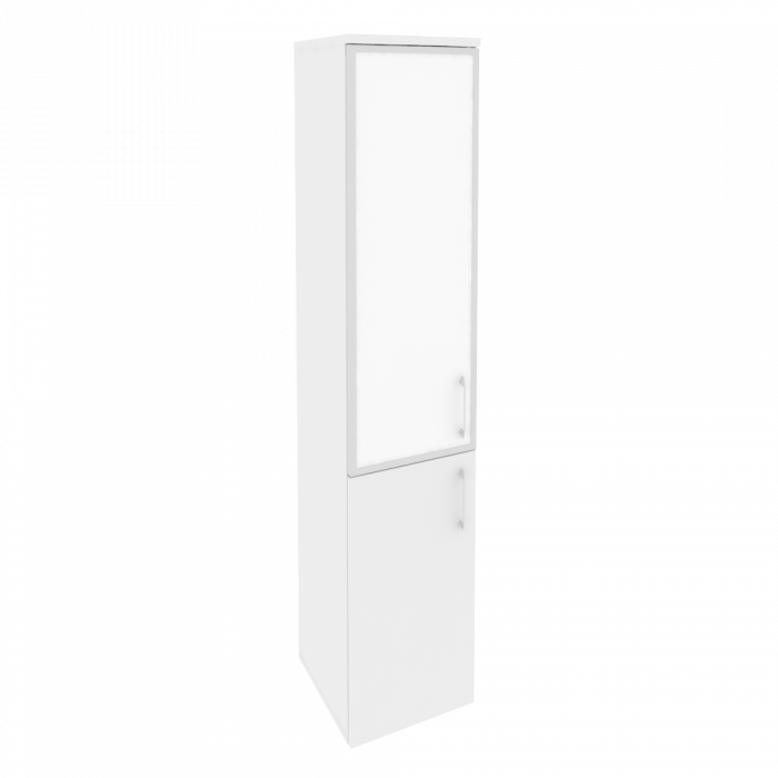 Onix Шкаф высокий узкий левый O.SU-1.2 R (L) white Белый Бриллиант/Стекло White 400*420*1977