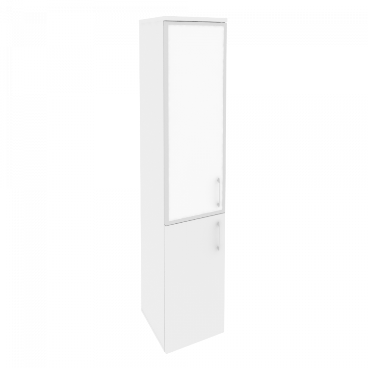 Onix Шкаф высокий узкий левый O.SU-1.2 R (L) white Белый Бриллиант/Стекло White 400*420*1977