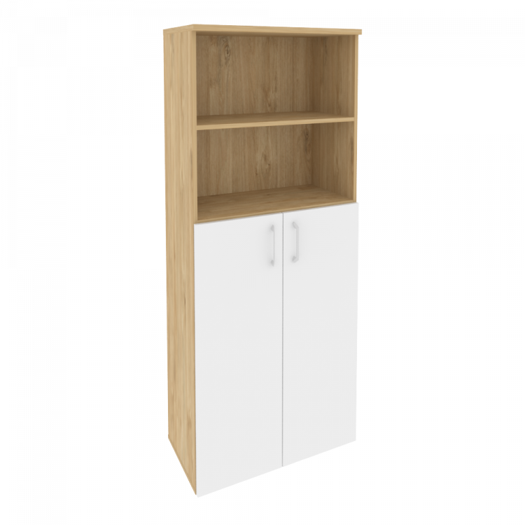 Onix Шкаф высокий широкий O.ST-1.6 Тиквуд Светлый/Белый Бриллиант 800*420*1977