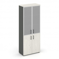 Style Project Шкаф высокий широкий SN.STS-103 Антрацит/Дуб Наварра/Сатин/Черный Ручки 796*400*1982