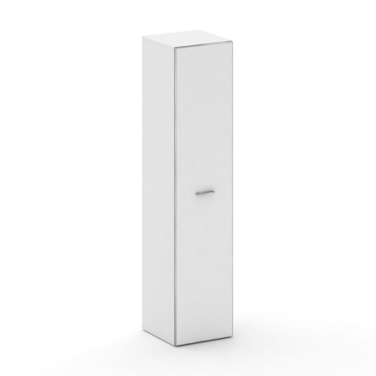 Fresco Шкаф узкий высокий универсальный FR.SU-103 white Белый Бриллиант UM/Лакобель Белый/Хром 450*4