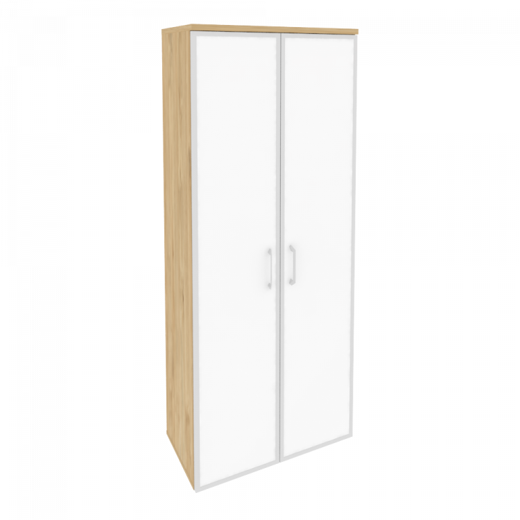 Onix Шкаф высокий широкий O.ST-1.10 R white Тиквуд Светлый/Стекло White 800*420*1977