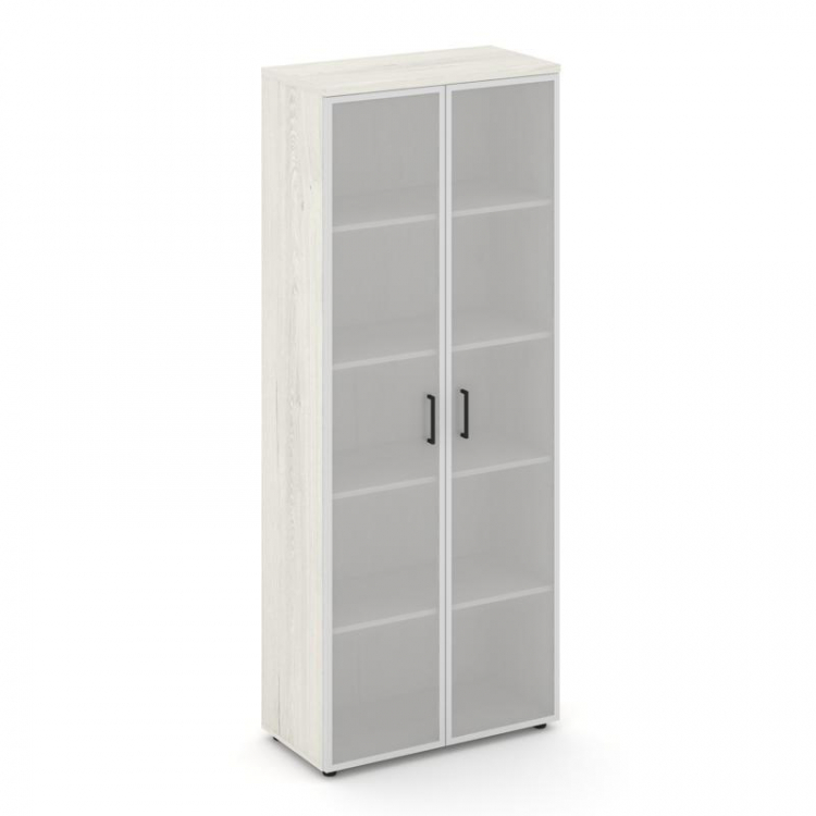 Style Project Шкаф высокий широкий SN.STS-109 Дуб Наварра/Сатин/Черный Ручки 796*400*1982