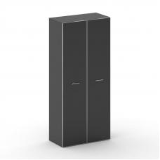Fresco Шкаф широкий высокий FR.ST-103 black Базальт UM/Лакобель Черный/Хром 896*460*2000