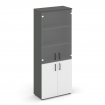 Style Project Шкаф высокий широкий SN.STS.E-102 Антрацит/Антрацит/Белый/Черный Ручки 796*400*1982