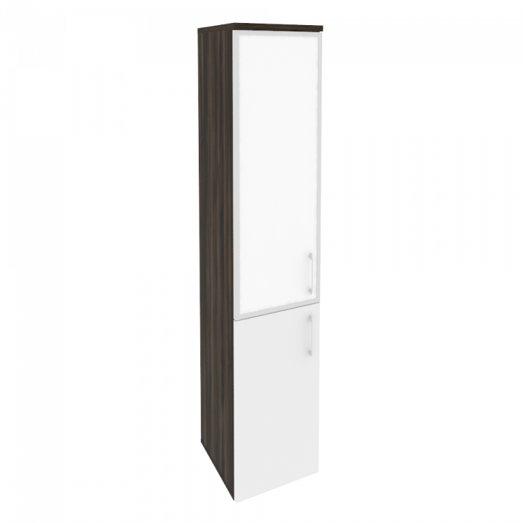 Onix Шкаф высокий узкий левый O.SU-1.2 R (L) white Дуб Мали/Белый Бриллиант/Стекло White 400*420*197